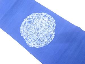 手織り真綿紬　華紋模様　名古屋帯